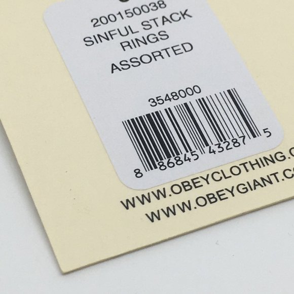OBEY Sinful Stack Rings Set sz 8 - Picture 6 of 8